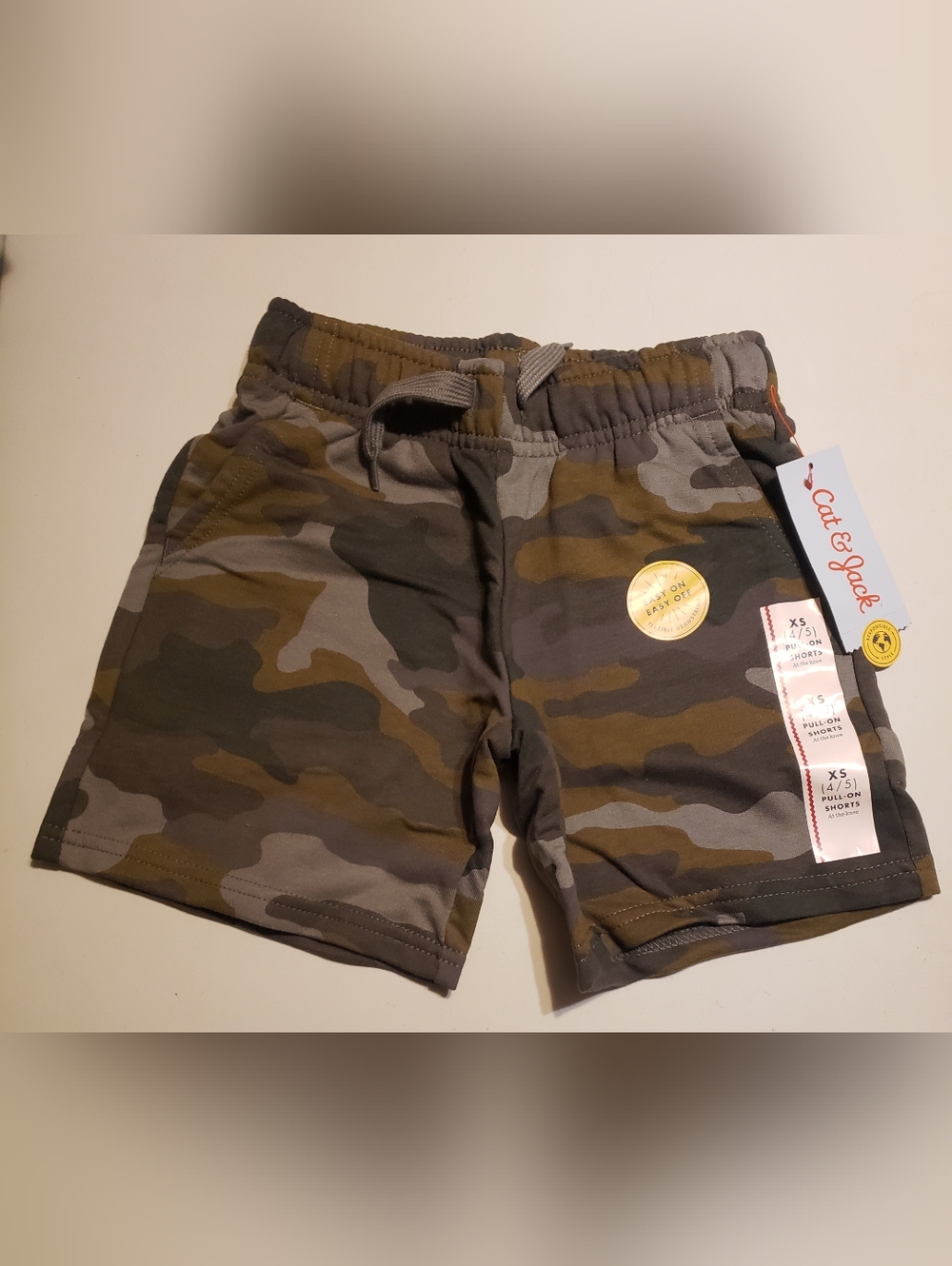 Cat & Jack Olive and Green Camo Pull-On Shorts